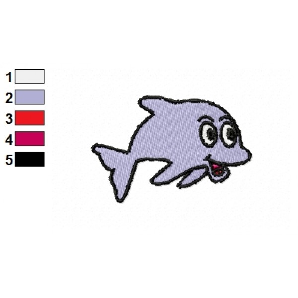 Blue Cartoon Dolphin